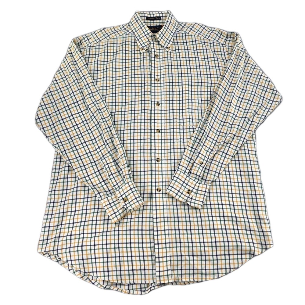 F.A. MacCluer  Shirt Men Medium Harvest Twill Indian Madras‎ Made Casual